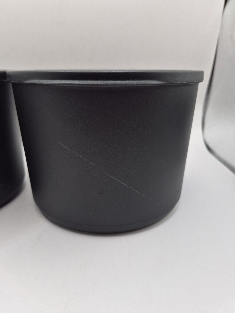 Tupperware Basic Black Round Stacking Canisters 2.1L Lot Of 2 #8559A - Picture 8 of 16
